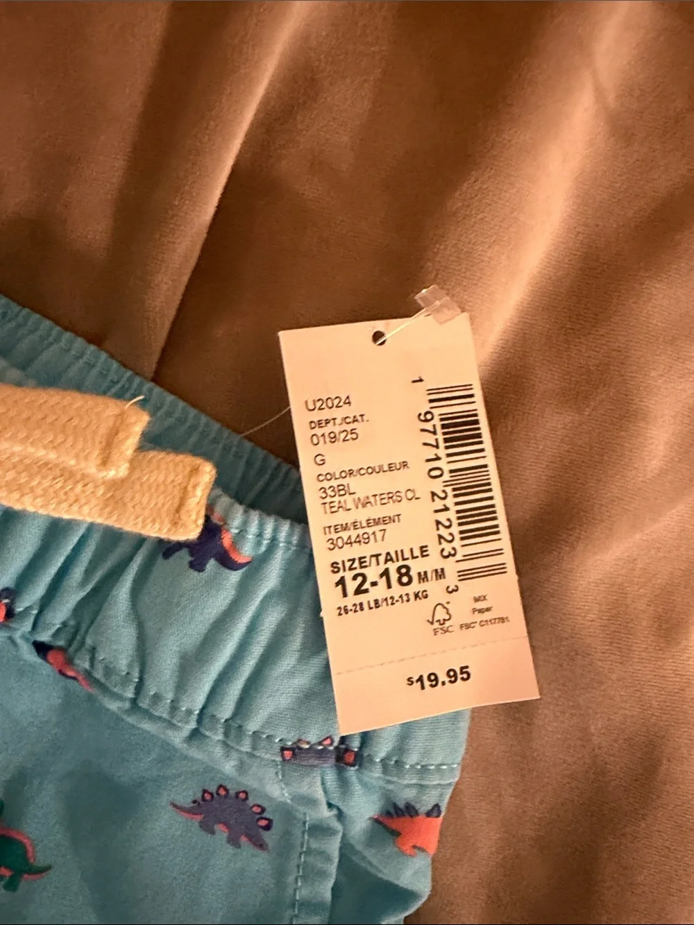 The Children's Place Light Blue Dino Swim Shorts